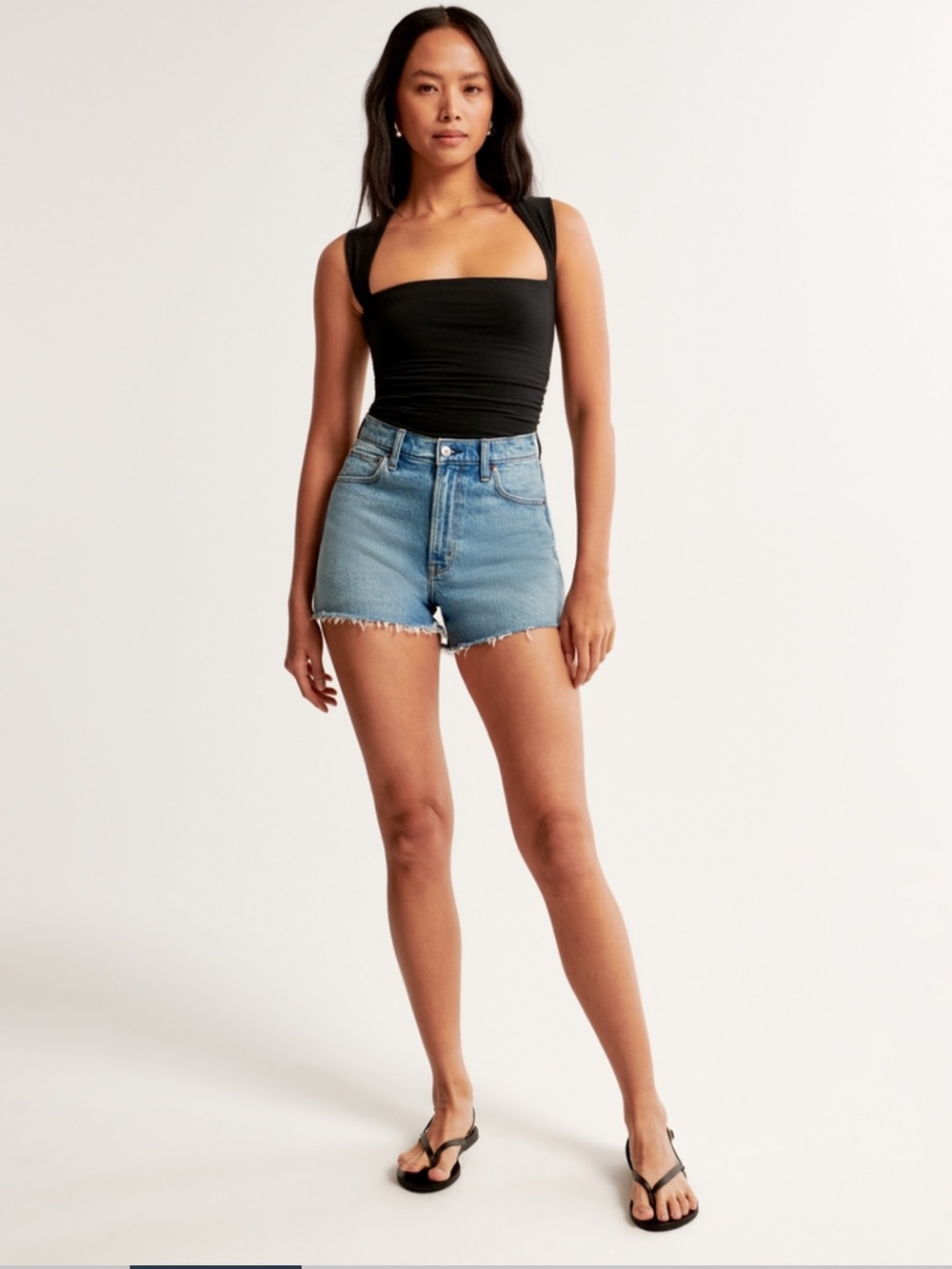 NWT! Abercrombie Cotton Blend Seamless Fabric Ruched Portrait Top M